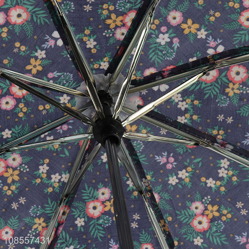 New style flower pattern foldable windproof umbrella for sale