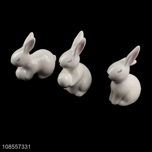 Best quality rabbit shape ceramic ornaments for home décor