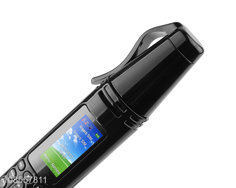 Wholesale dual SIM card 0.96 inch GSM pen shaped mobile phone with flashlight