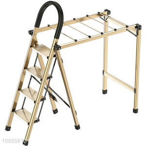 New arrival folding step ladder with clothes drying rack
