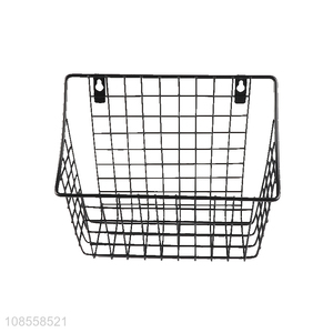 Wholesale multipurpose wall mounted iron storage basket for bathroom