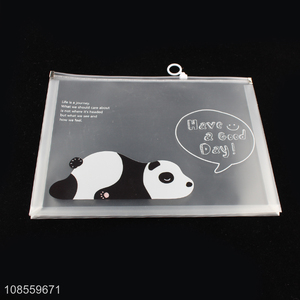 Wholesale A4 transparent plastic file bag cute documents pouch