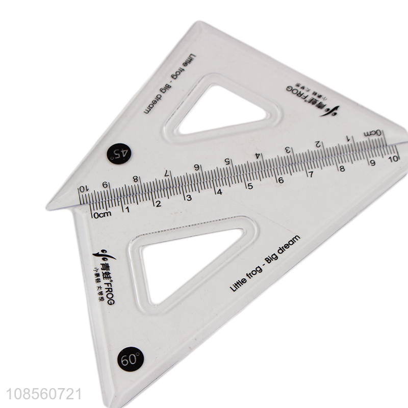 Factory price 4-piece set plastic ruler set with protractor