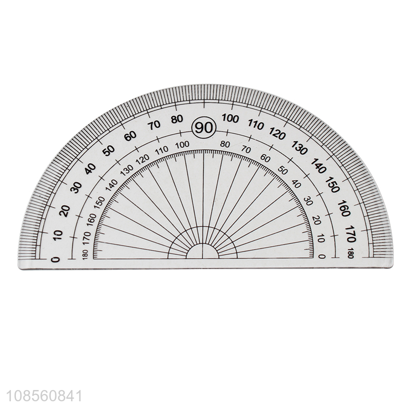 Wholesale 4-piece set plastic math ruler set includes protractor