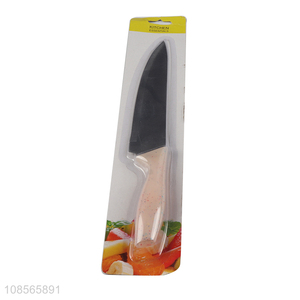 Factory supply plastic wheat straw handle stainless steel chef knife