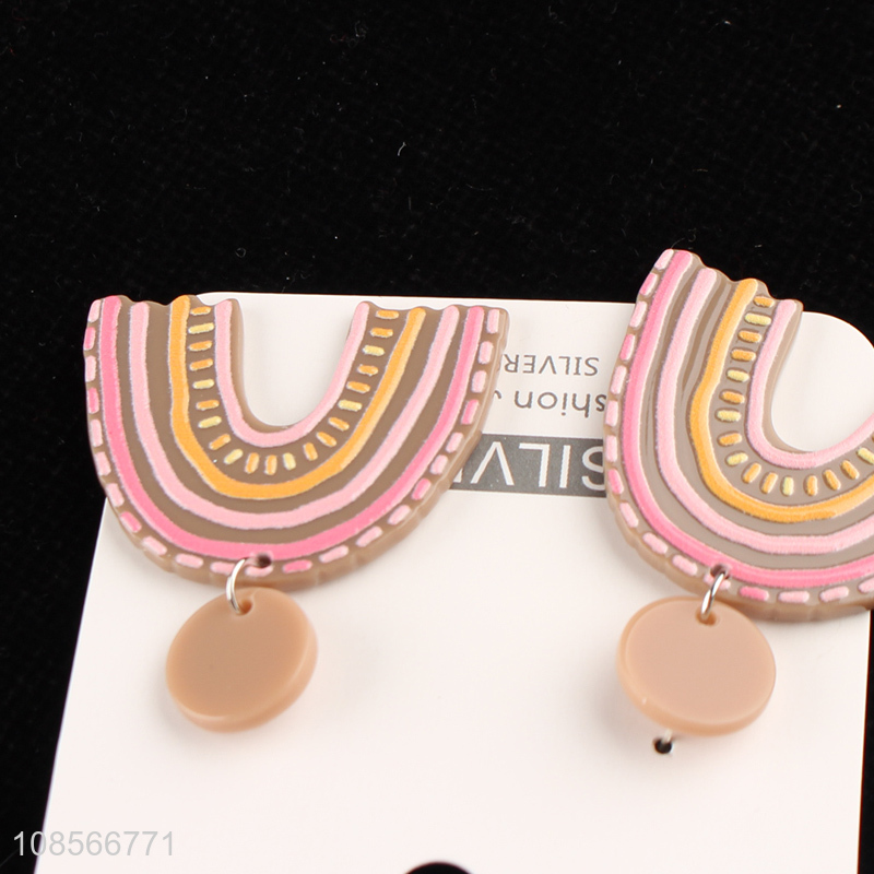 Factory supply u shaped acrylic earrings dangling earrings