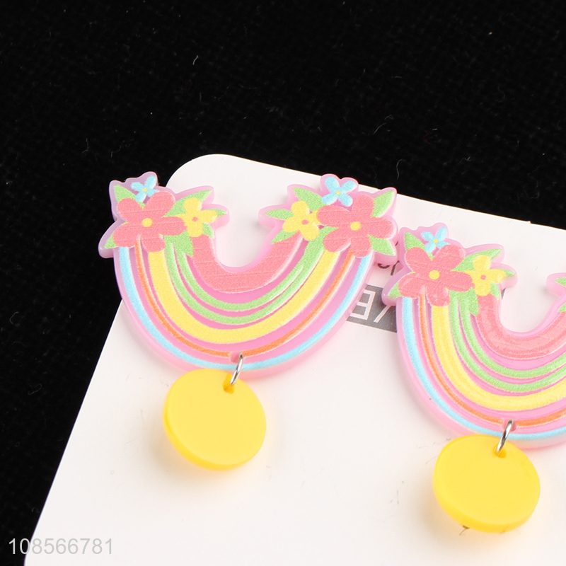 High quality acrylic earrings rainbow earrings for women