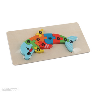 Factory supply preschool learning wooden dolphin puzzle