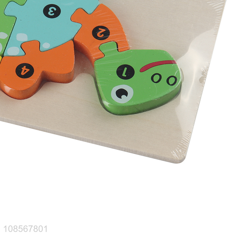 Wholesale educational wooden dinosaur jigsaw puzzle for toddlers