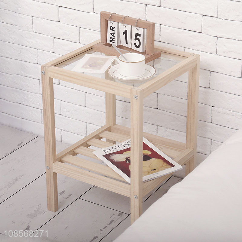 Factory price solid wood nightstand simple table for sale