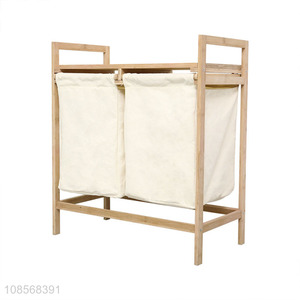 Best quality bamboo double row home clothes storage basket