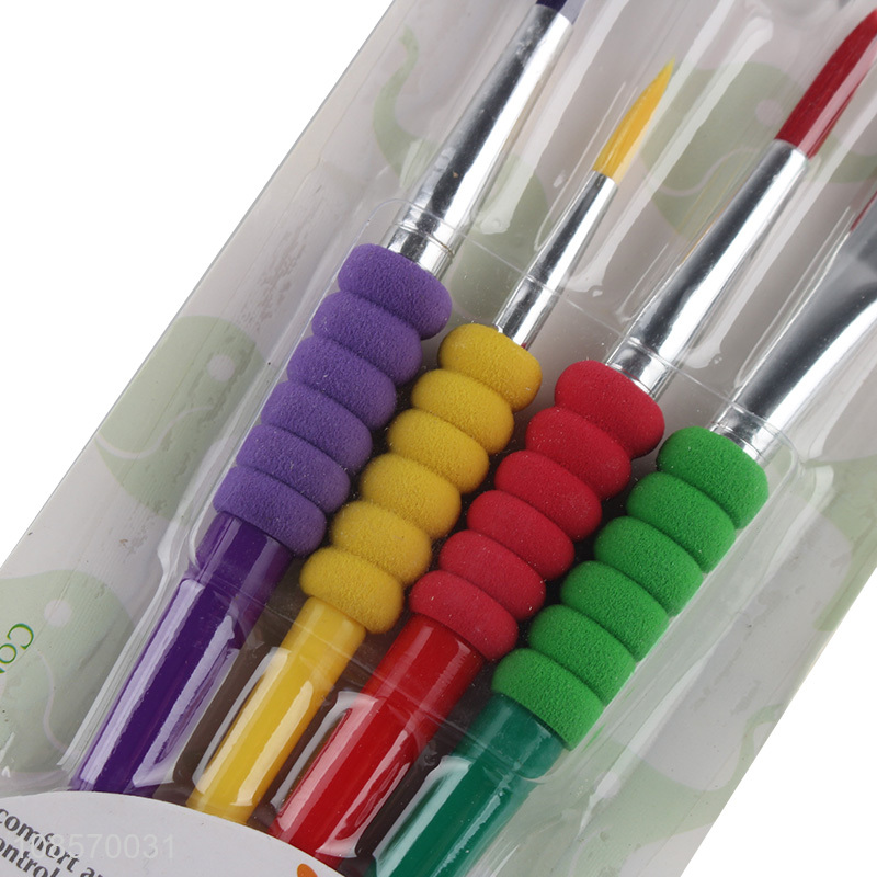 Hot selling 4pieces children painting brush set for stationery