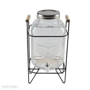 Factory price glass drink beverage juice dispenser with lid