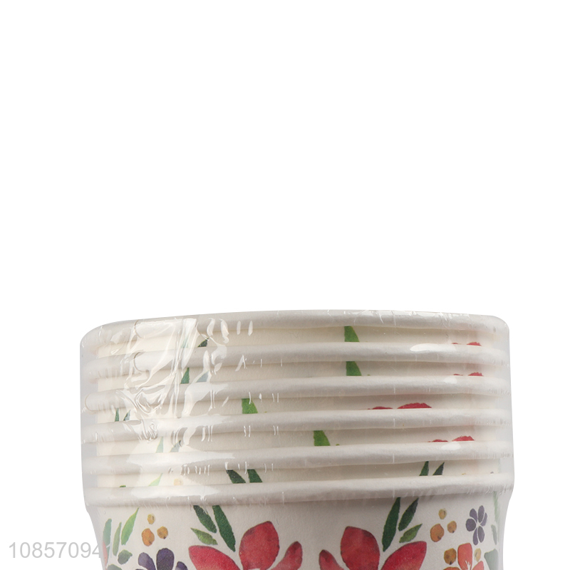 Wholesale 9oz 6pcs paper cup custom logo disposable cups