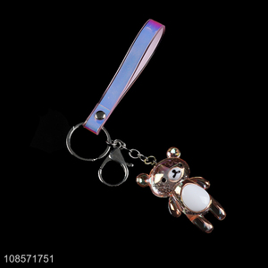 Wholesale cute cartoon bear acrylic pendant keychain for kids