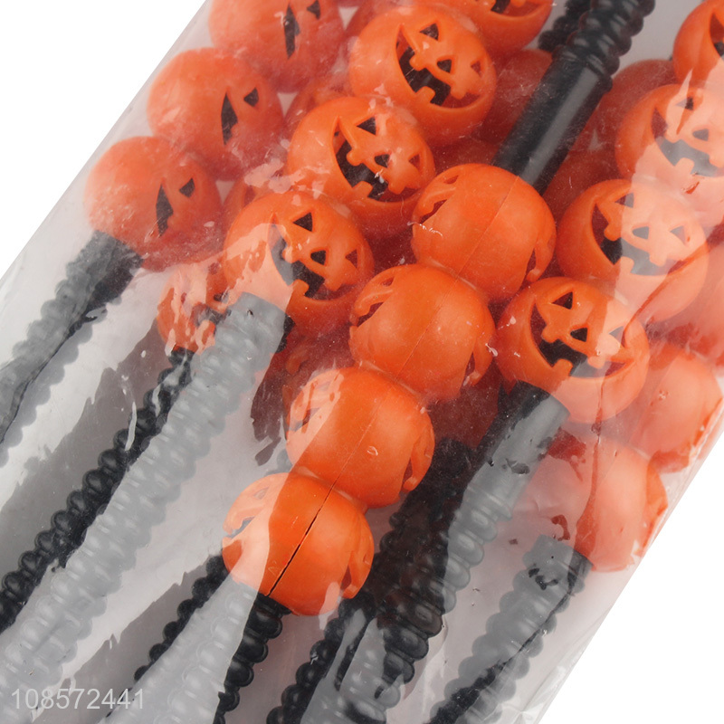 Hot selling pumpkin plastic juice straw for Halloween party