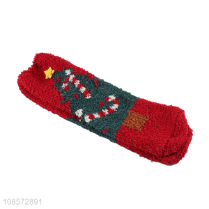 High quality cartoon polyester women Christmas socks for sale