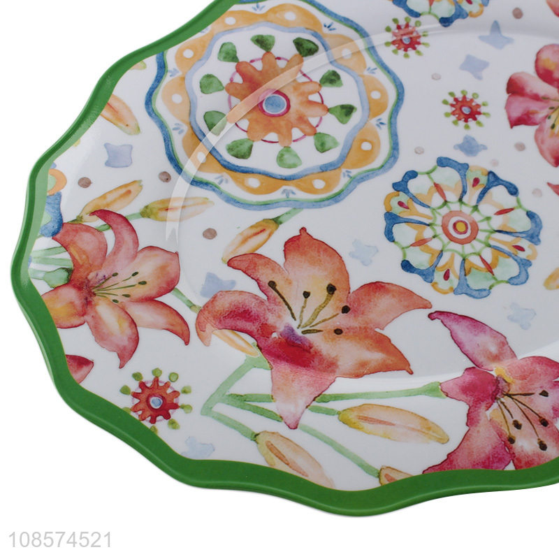 Factory price flower pattern melamine plate for tableware