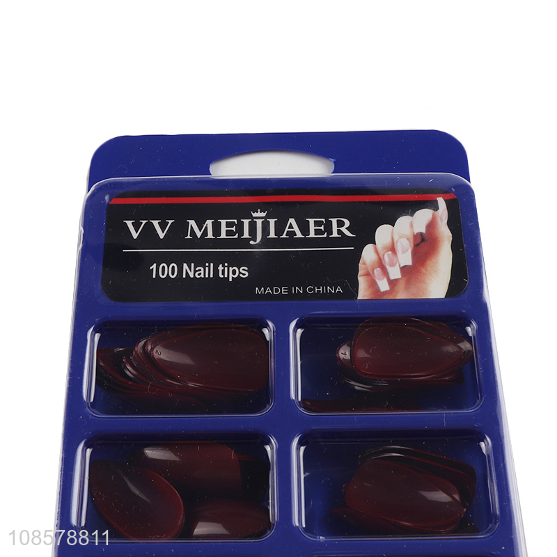 China imports 100pcs wine red nail tips fake nails