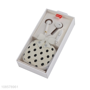 Factory price white earbuds headphones with storage box