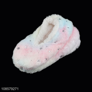 Good selling cute plush winter floor slippers shoes for women