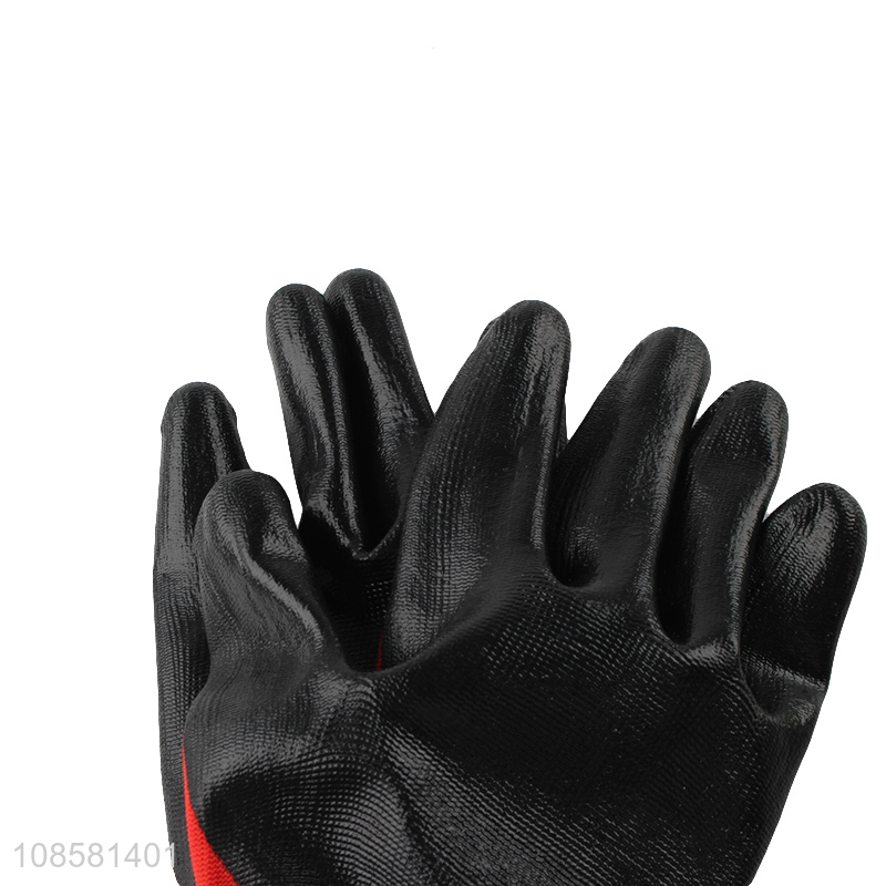 Good price safety gloves nylon rubber working gloves for sale