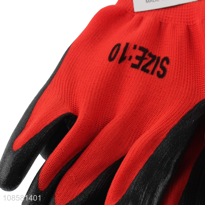 Good price safety gloves nylon rubber working gloves for sale