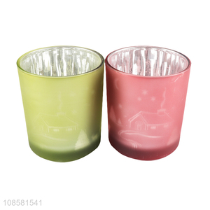 Wholesale electroplated empty glass candle jar table centerpieces