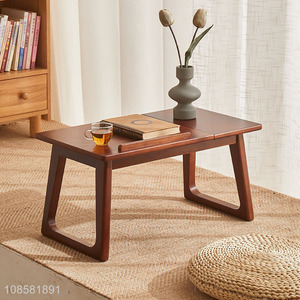 High quality solid wood bay window tea table folding bed table