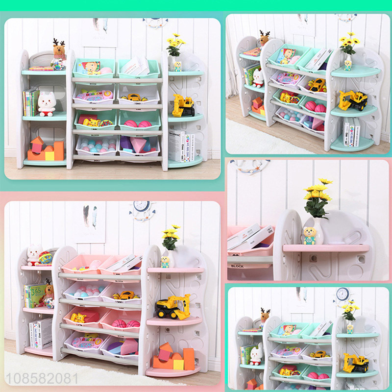 Hot products kindergarten kids toys storage rack bookshelf for sale