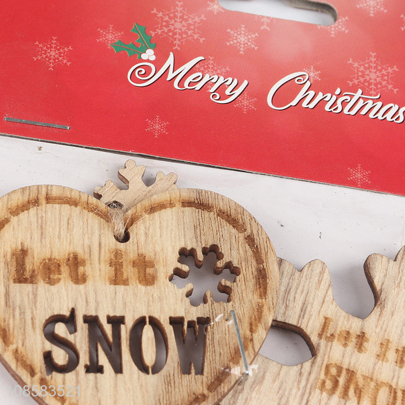 Wholesale hanging wooden Christmas slices Christmas tree ornaments