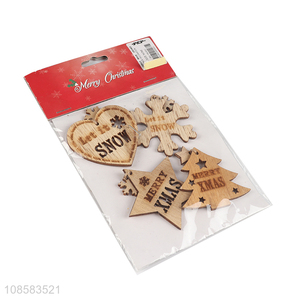 Wholesale hanging wooden Christmas slices Christmas tree ornaments