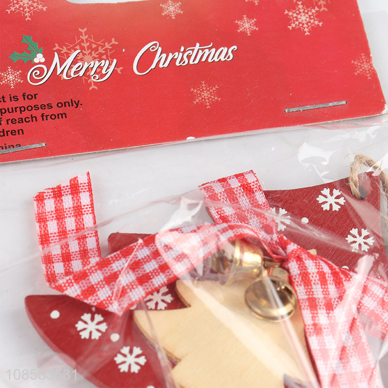 Factory supply hanging wooden Christmas tree ornaments wholesale