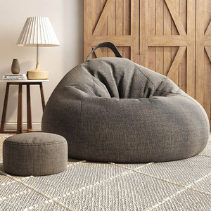 Wholesale comfortable lazy sofa bean bag with blanket and footstool