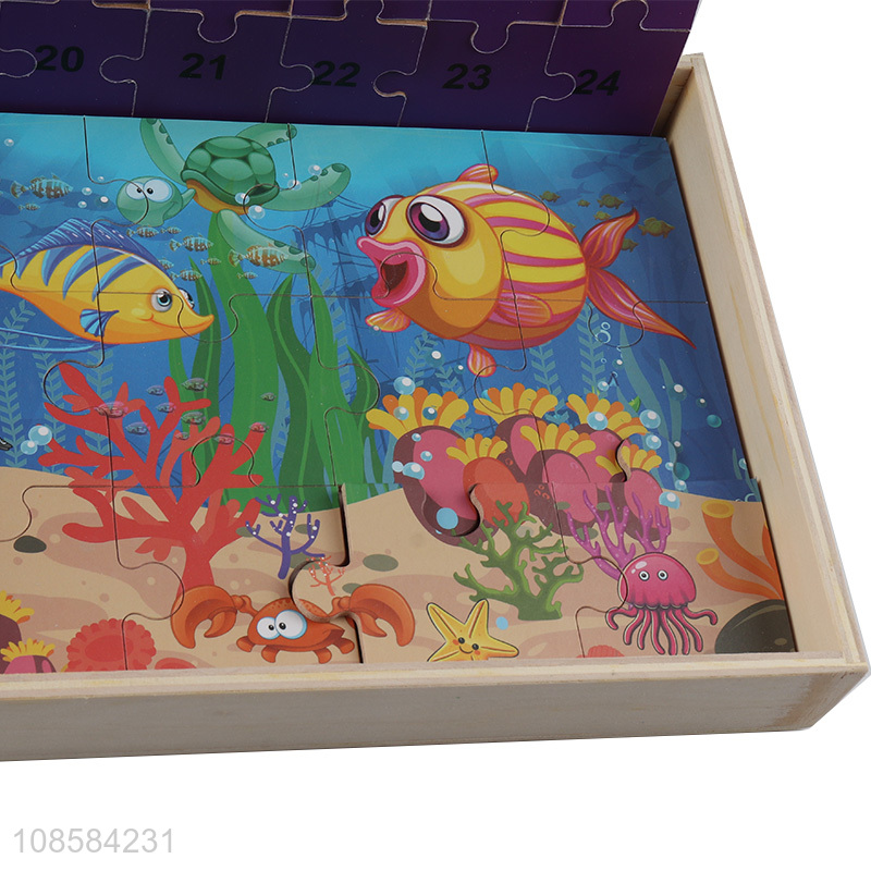 New product kids education jiasaw puzzle toy in wooden box