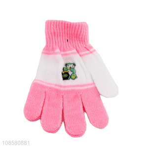 Wholesale cartoon design winter warm gloves for kids children