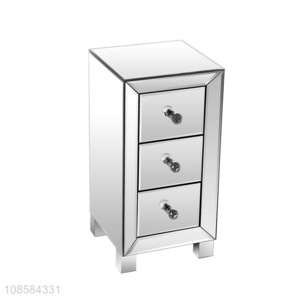 China factory mirrored bedroom furniture bedside table nightstand