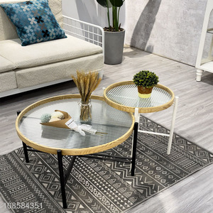 Popular products glass top coffee table set for living room
