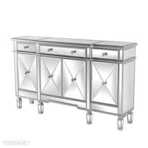 Wholesale decorative home modern mirrored dining side drawer cabinet
