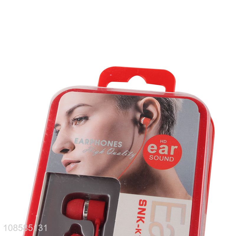 Popular products red comfortable wear wired earphones for sale