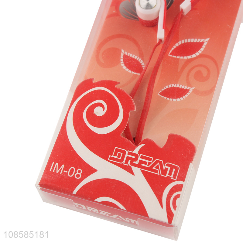 Factory supply red music earphones headphones for daily use