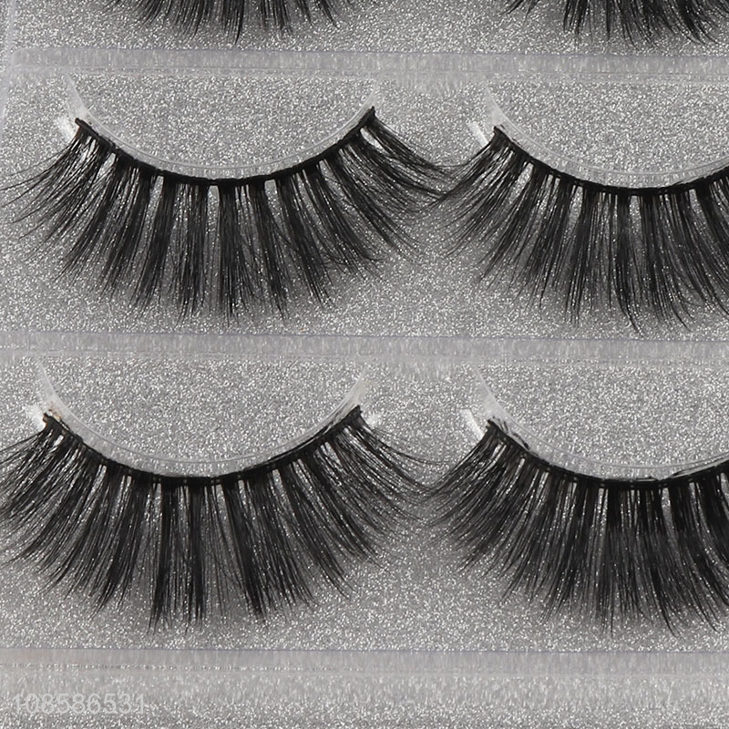 Best selling 3 pairs 6D natural look lightweight false eyelashes