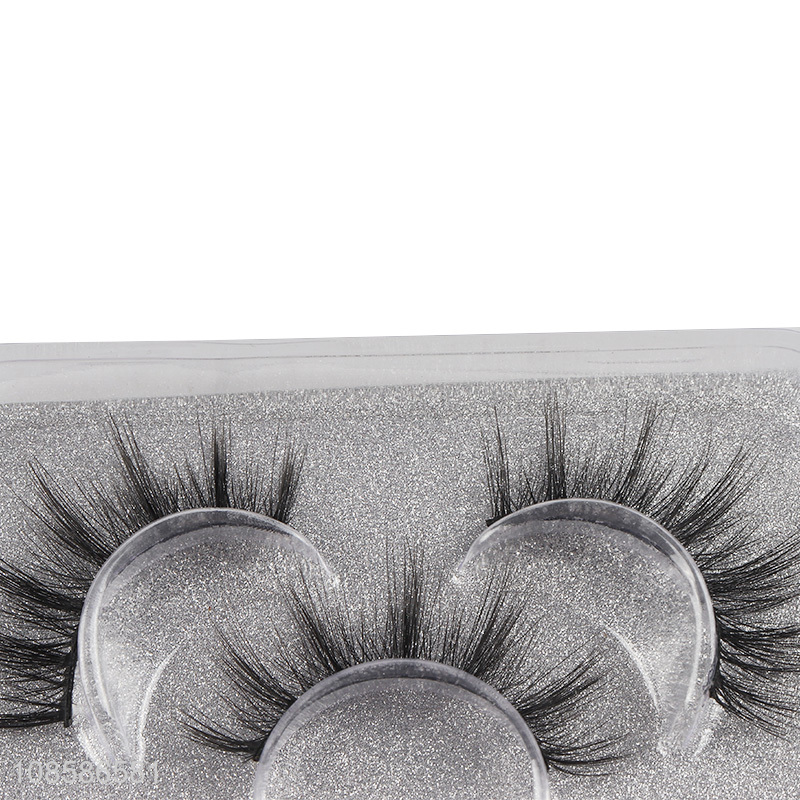 Bottom price 3 pairs 6D natural look nylon fiber false eyelashes