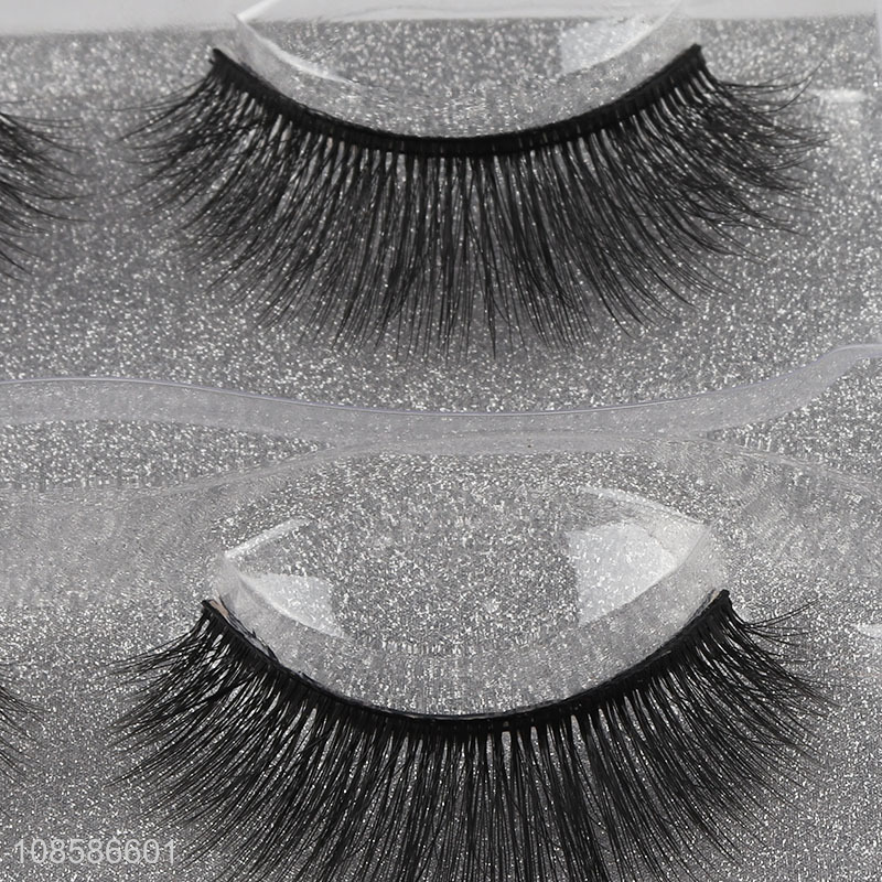 Factory wholesale 3 pairs 6D fluffy eyelashes short false lashes packs