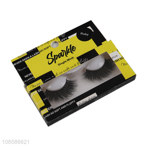 Good quality 1 pair false lashes handmade faux mink eyelashes