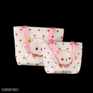 Low price animal pattern cute shopping bag canvas bag