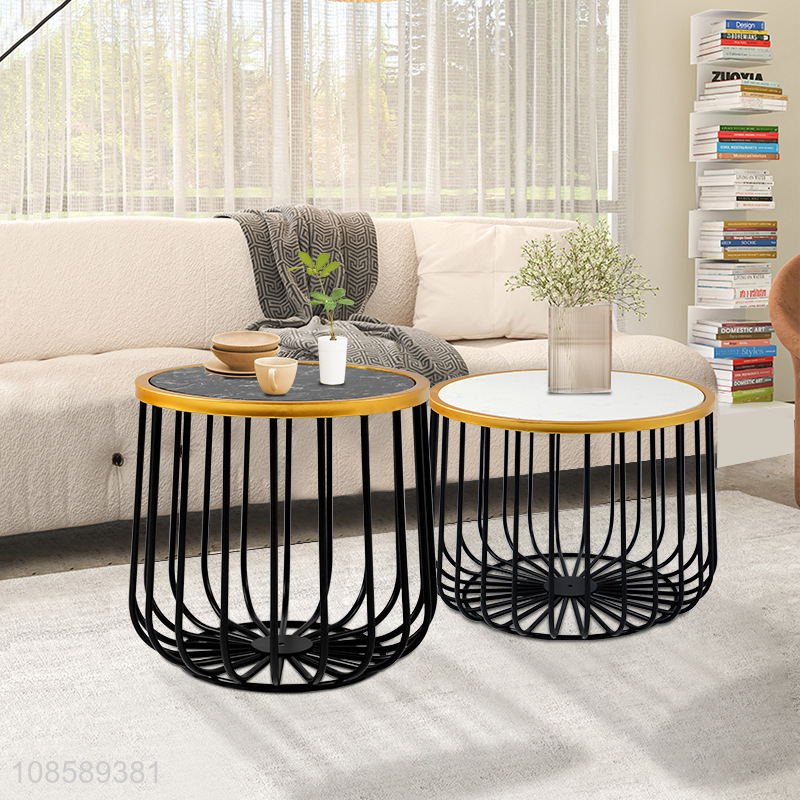 Low price stainless steel living room round combination table