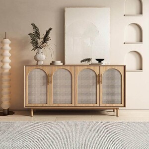 Top selling living room rattan weaving storage cabinet wholesale