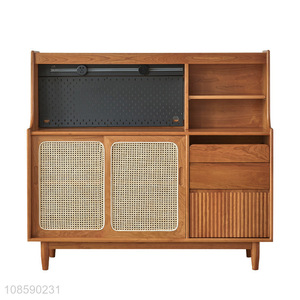 Factory supply rattan weaving kitchen living room storage cabinet