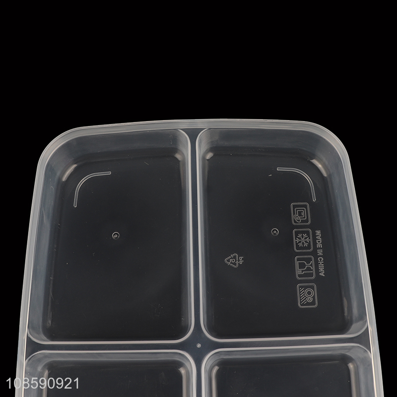 New products portable food grade 4 compartment storage box with lid